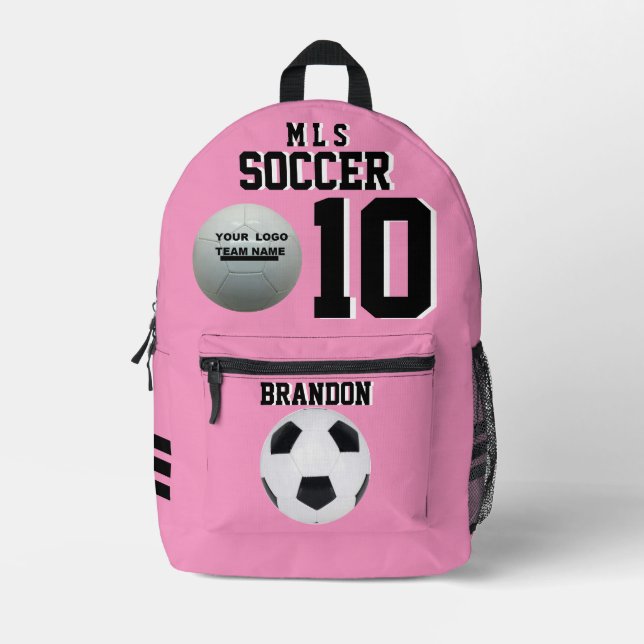 mochilas rosadas de fútbol fútbol fútbol personali (Anverso)