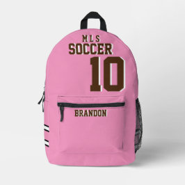 mochilas rosadas de fútbol jugador rosa personaliz
