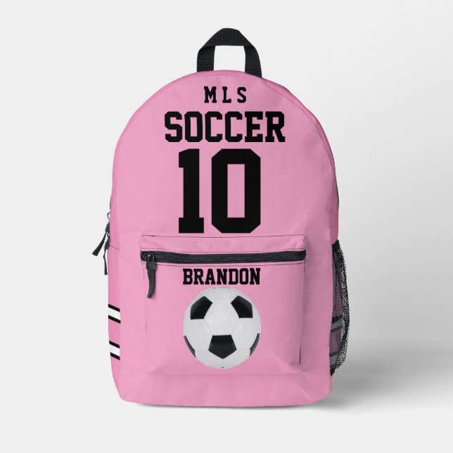 mochilas rosadas de fútbol rosa gol jugador person (Anverso)