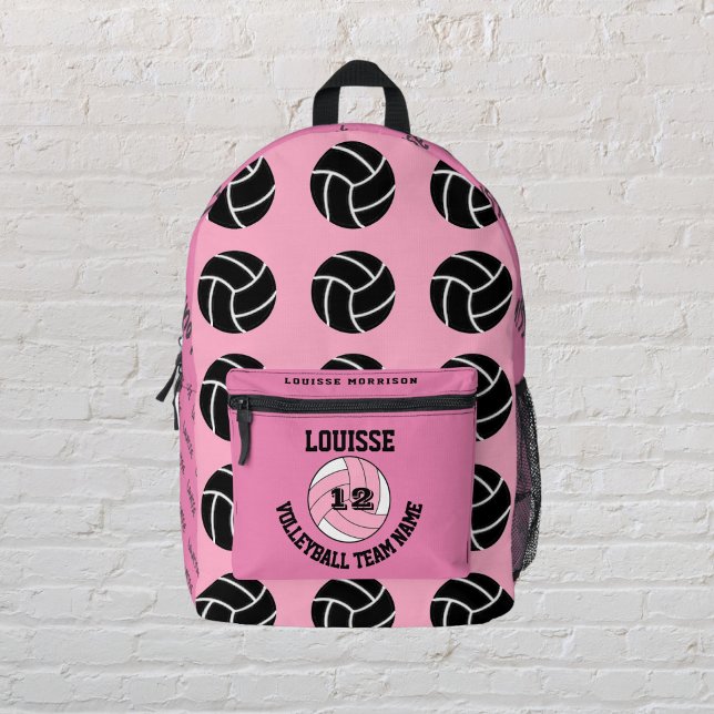 mochilas rosas voleibol Deporte de equipo rosado (Rose backpacks girly Volleyball Pink team sport)