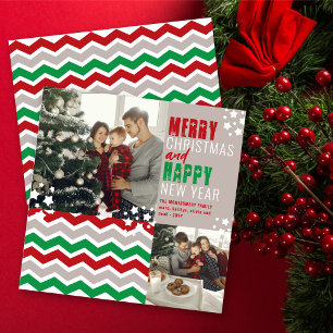 Mod Chevron Feliz Navidad Feliz Año Nuevo