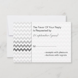 Mod chevron gris Ombre boda rsvp 3.5 x 5