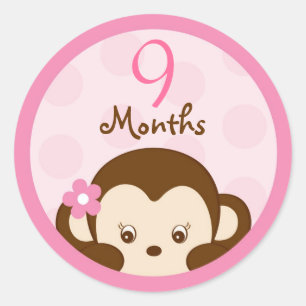 Mod Chica Monkey Pegatinas de hitos mensuales