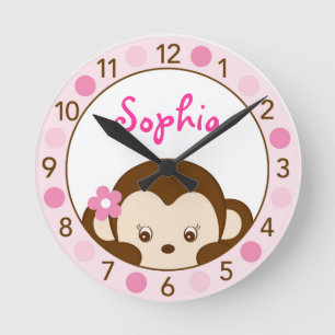 Mod Chica Monkey Personalizado Reloj de Pared de E
