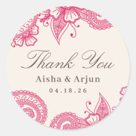 Mod Mehandi Wedding Favor Pegatinas