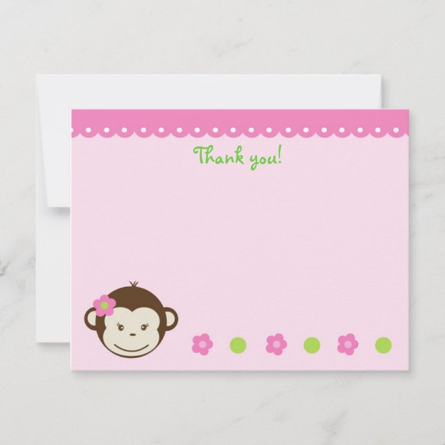 Mod Monkey Chica Blank Gracias Cartas De Nota (Anverso)