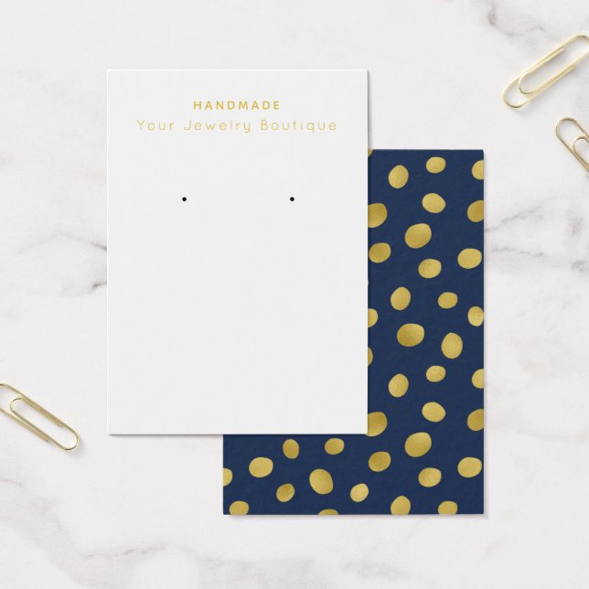 Mod Navy Blue Gold Circles Earl Display Cards (Oficina)