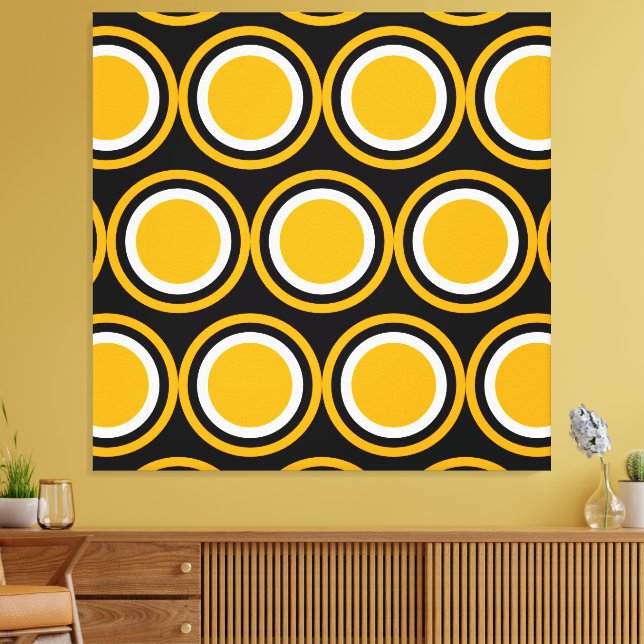 Mod Negrita Amarillo Blanco Concéntrico Arte (Insitu (Sala de estar))