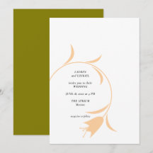 MOD PEACH & OLIVE TULIP WEDDING Invitación