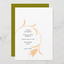 MOD PEACH & OLIVE TULIP WEDDING Invitación