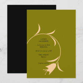 MOD PEACH & OLIVE TULIP WEDDING Invitación