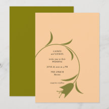 MOD PEACH & OLIVE TULIP WEDDING Invitación