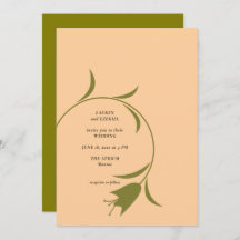 MOD PEACH & OLIVE TULIP WEDDING Invitación