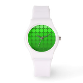 Mod Pop Dots Gradiente Círculos verdes Reloj blanc