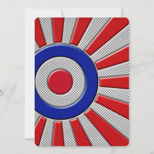 Mod Roundel Sunburst Design en estilo de fibra de