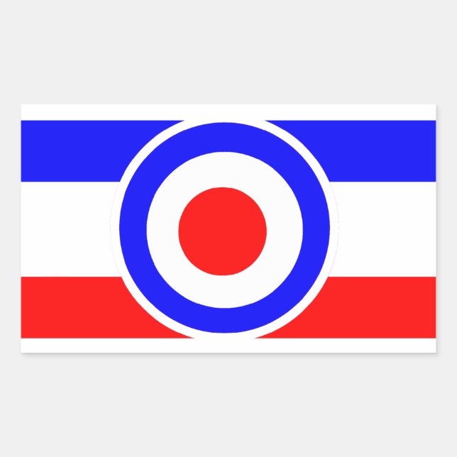 Mod Scooter objetivo con rayas Rectangle Pegatinas (Anverso)