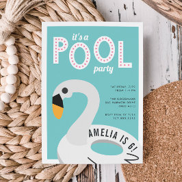 Mod Swan | Invitación de cumpleaños del Fiesta de 