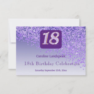 Moda 18 Cumpleaños Purpurina Púrpura RSVP
