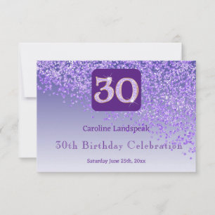 Moda 30 Cumpleaños Purpurina Púrpura RSVP