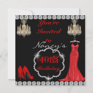 MODA 40º Diseño Vintage BLOQUEO Invitación al cump