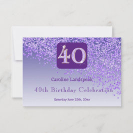 Moda 40 Cumpleaños Purpurina Púrpura RSVP