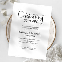 Moda 50º aniversario Boda Invitaciones