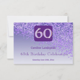 Moda 60 Cumpleaños Purpurina Púrpura RSVP