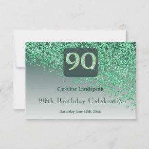 Moda 90 Purpurina Verde de cumpleaños RSVP