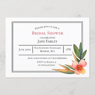 Moda acuarela invitación floral
