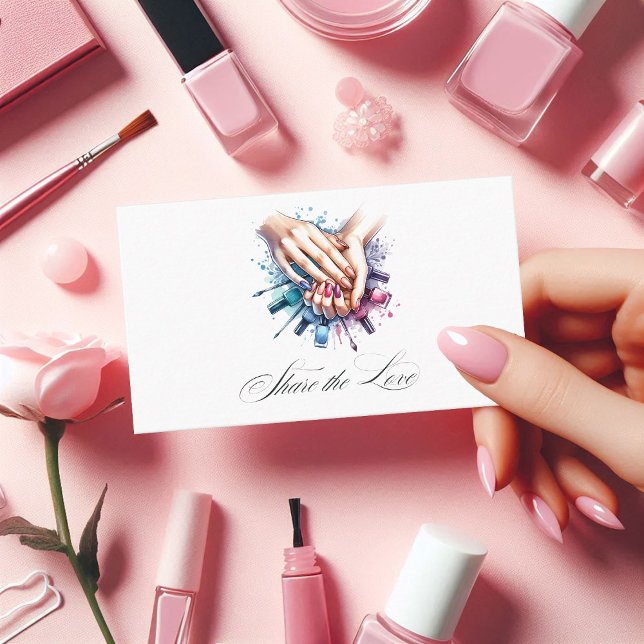Moda acuarela Salon Remisión (Chic Watercolor Nail Salon Referral)
