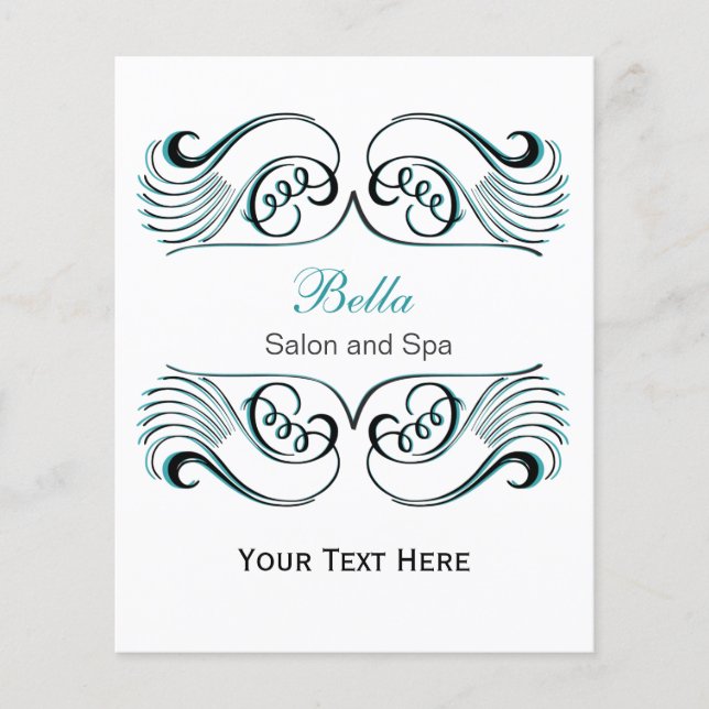 moda acuática, blanco y negro Volantes de negocios (Frente)