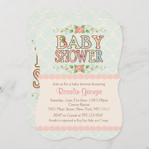 Moda amelocotonada, invitación de Baby Shower del