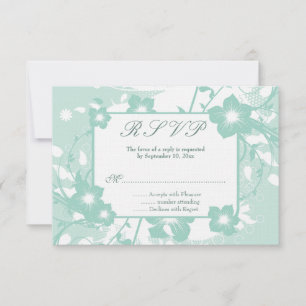 Moda aqua verde azulada floral swift boda rsvp res