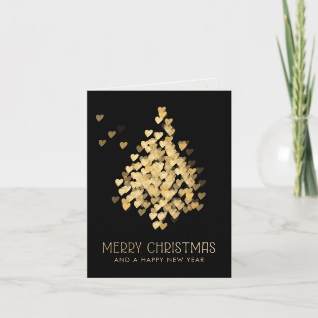 Moda Árbol de Navidad Corazón de Oro Negro (Anverso)