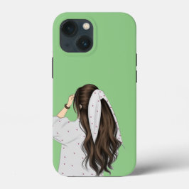 Moda Arte Chica con suave Funda de fondo verde-Mat