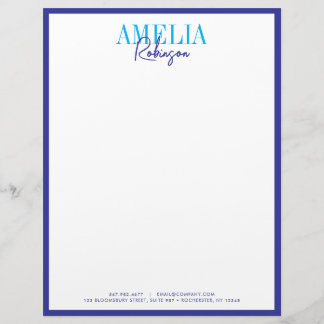 Moda azul contrastar membrete elegante