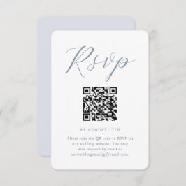 Moda azul y matrimonio blanco RSVP con código QR