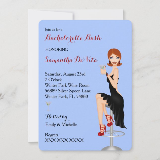 Moda Bachelorette Bash Personalizado invitación (Anverso)