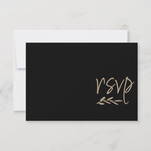 Moda Black & Gold Wedding RSVP (Anverso)