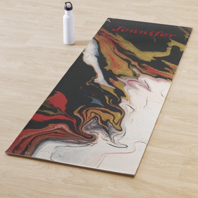 Moda Black Red Gold Personalizado Yoga Mat (In situ)