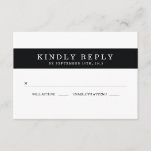 Moda Black Stripes Wedding RSVP