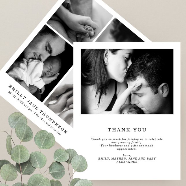Moda Black&White 5 Photo Baby Shower Gracias (Subido por el creador)