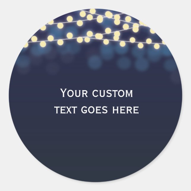 Moda Blue Bokeh Night Sky String Pegatina (Anverso)