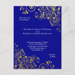 Moda Blue Gold Wedding Invitación RSVP l Sitio web