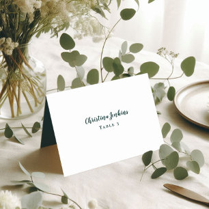 Moda boda Caligrafía Tarjetas de plaza verde esmer