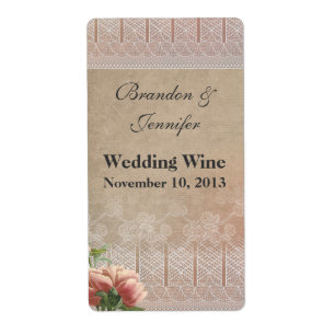 Moda Boda de aspecto antiguo Mini etiquetas de vin