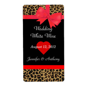Moda Boda de impresión Jaguar Etiquetas de vino