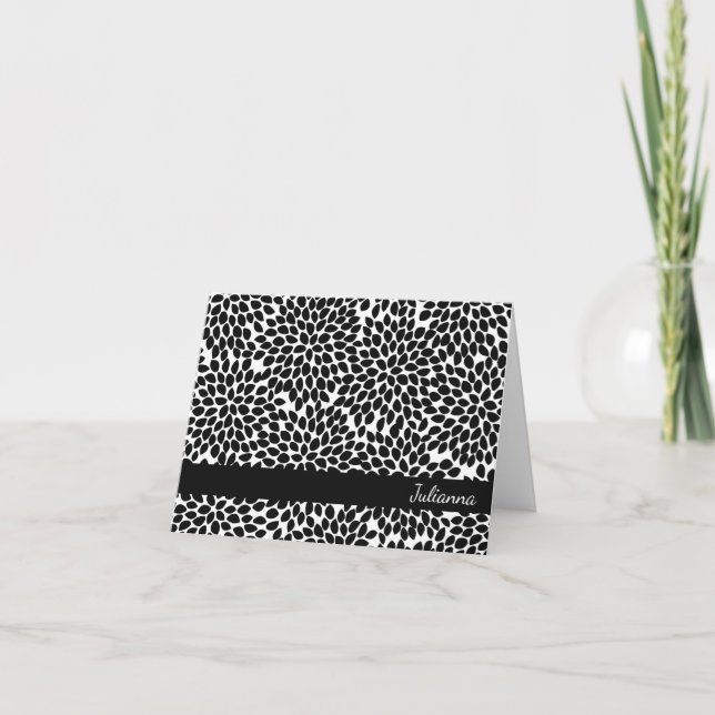 Moda Boho Blanco Negro Abstract Floral personaliza (Anverso)