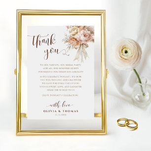 Moda Boho Boda Gracias Tarjeta De Mesa De Recepció