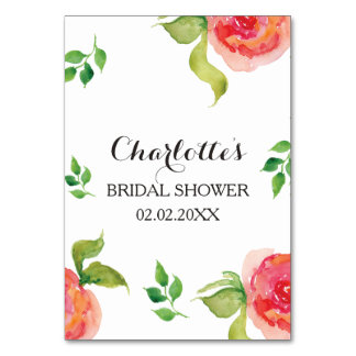 moda boho Coral floral ducha de novia tarjetas bin